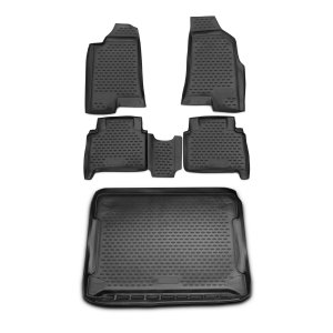 HUMMER H3 Floor-Trunk Mats - Omac - 3D - Black - 2006-2010